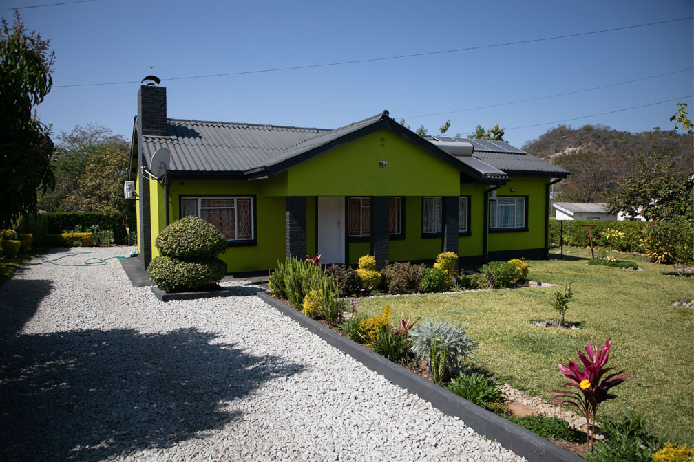 Lawn area of a green house